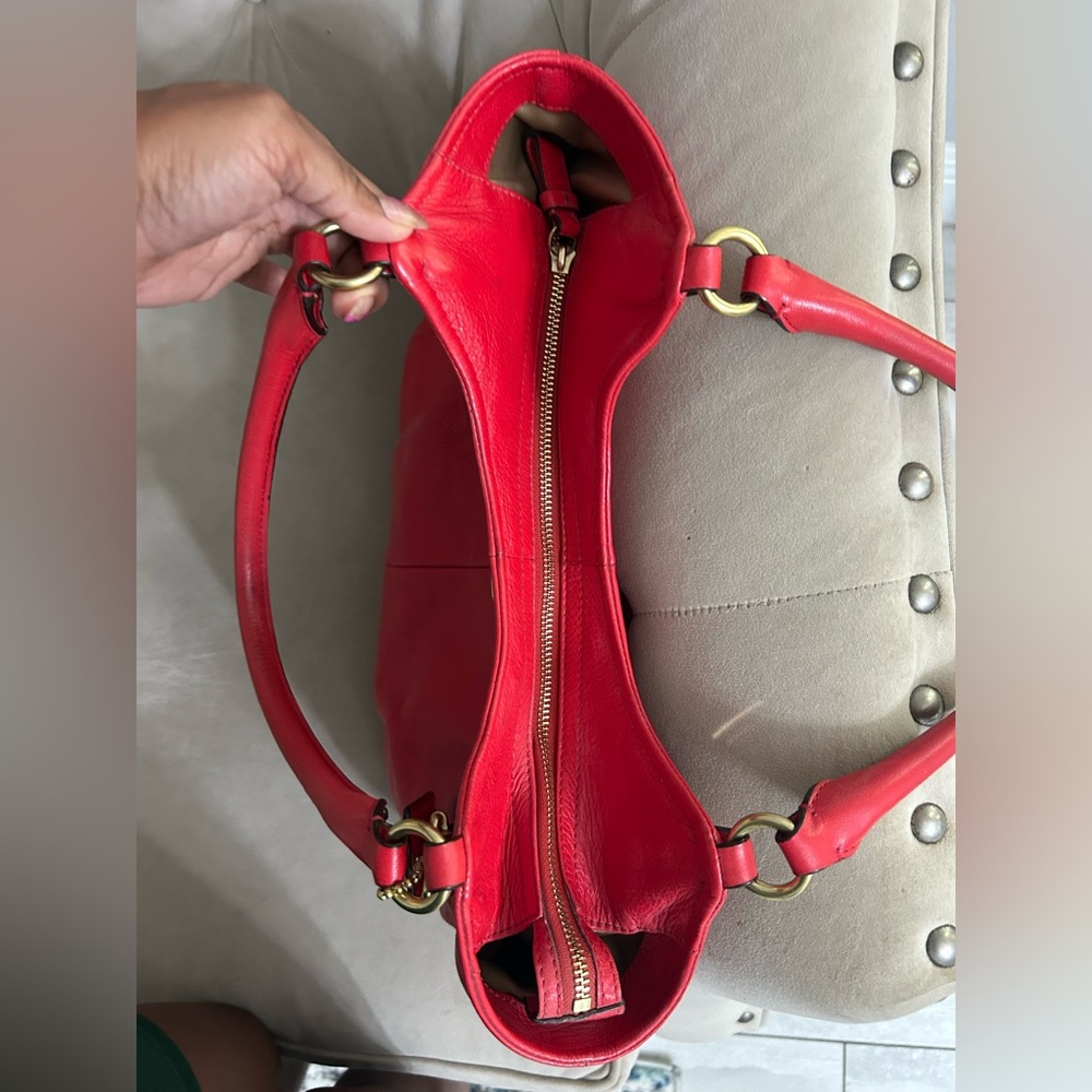 Coach Vibrant Red Leather Shoulder Bag Madison - Picture 2 of 5